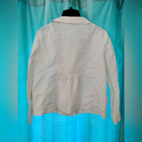 JCrew White Cotton/Linen Jacket Size 8 - Picture 3 of 3